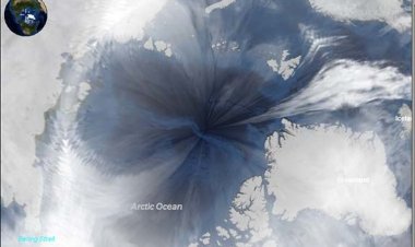 EL AGUJERO GIGANTE EN EL POLO NORTE VÍA SATÉLITE﻿