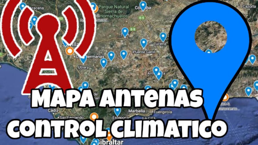 Mapa antenas control de geoingeniería climática en España